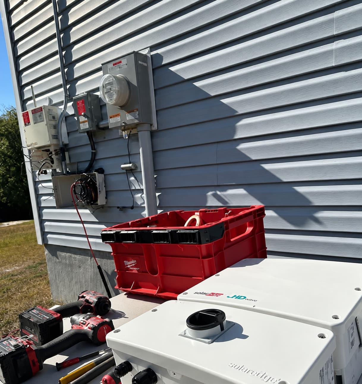 Solar maintenance service vehicle at a project site
